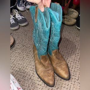Gaucho Teal and brown cowgirl boots